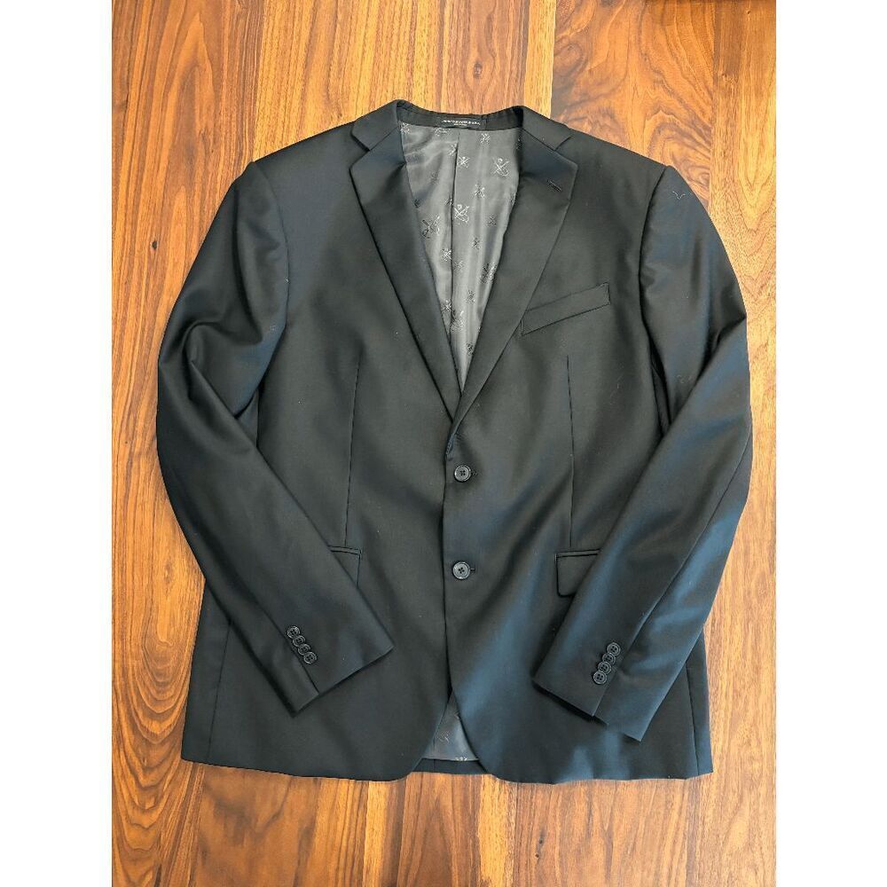 John Varvatos Men's Black Notch Lapel Long Sleeve Solid USA Blazer Size 39